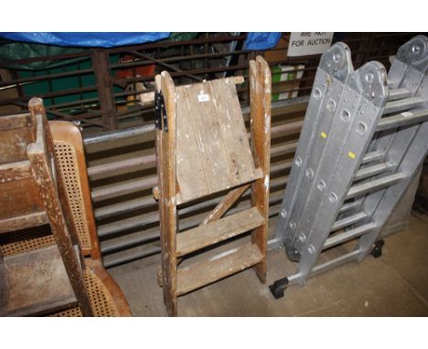 A wooden step ladder