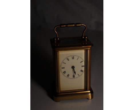A brass framed carriage clock