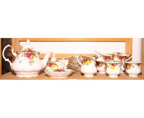 A Royal Albert bone china "Old Country Roses" tea service for six