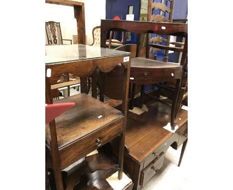 Three Georgian washstands and three various Chippendale style dining chairs and a further dining chair together together with