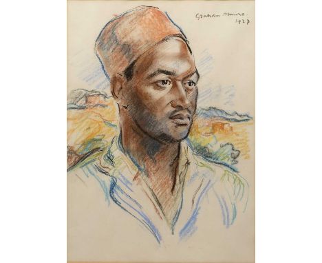 Alexander Graham Munro (1903-1985)Head and shoulders portrait of a North African gentleman wearing a fez, signed and dated 19