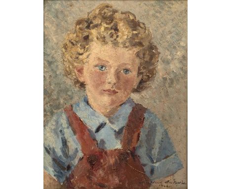 Mildred Entwistle (20th century)Portrait of a young boy, signed and dated 1944, oil on board, 33.5 x 26cm; Keith A Jordan (20