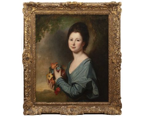 George Romney (1734-1802)Portrait of Madame de Hodenet, oil on canvas, 73 1/2 x 61 cms; in period giltwood frameProv: Sotheby