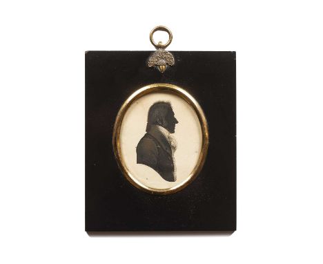 John M. Field (1771-1841)An oval silhouette portrait of a gentleman, with highlighted detail to jacket and hair, and wearing 
