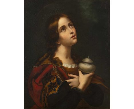 After Carlo DolciThe Penitent Magdalene, oil on canvas, 72 x 57cm  72cm x 57cm  Some minor marks, the painting lined, craquel