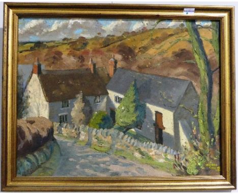 Brian Walker (British, 1926-2020), Dunkeswell, oil on board, signed, dated 1947, 35.5cm x 45.75cm, framed.&nbsp;&nbsp;  Born 