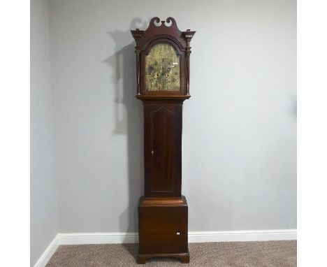 Thomas Simson, Hertford, a mahogany 8-day longcase clock with two-weight movement striking on a bell, the 12-inch arched and 