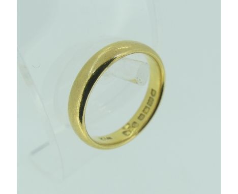 A 22ct yellow gold Wedding Band, Size K½, approx total weight 4.6g. 