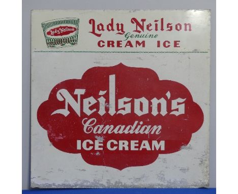 A vintage 'Neilson's Ice Cream' aluminium advertising Sign, 60cm x 60cm 