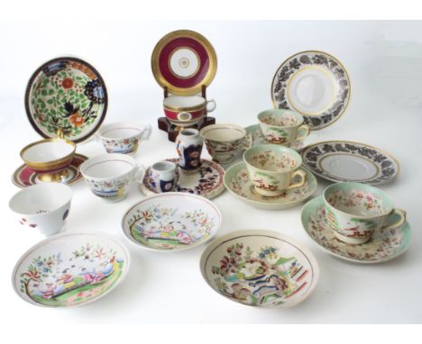 A small collection of 19th and early 20th century pottery and porcelain - including a Fenton Paladin China gilt and puce deco
