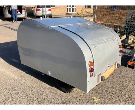 A rare ACP Aero Caravan Products streamlined aluminium trailer - early 1950s, restored and repainted in silver in the past 10