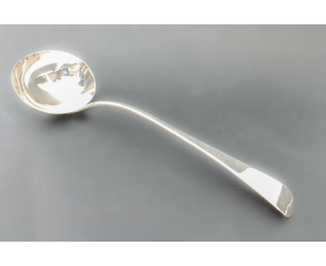 A George III Old English pattern silver soup ladle - William Eley I &amp; William Fearn,&nbsp;London 1803, 30.5 cm long, weig