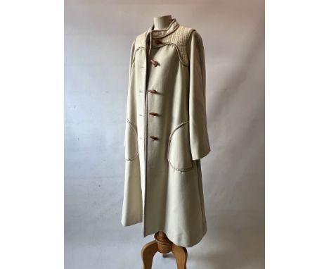 3 x vintage coats - emerald silk kimono style, handmade evening jacket, wide quilted cuffs and full length lapels. 102cm nape