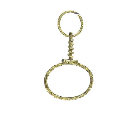 French gilt metal lorgnette, 76mm long