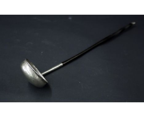 White metal and horn handled toddy ladle, 16.5" long 