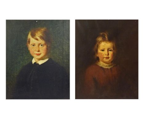 English School (19th century) - portrait of a young boy, head and shoulders wearing period costume, also a companion portrait
