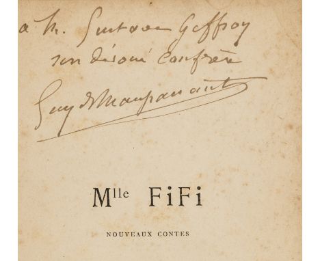 Maupassant (Guy de) Mlle Fifi, signed presentation copy from the author inscribed "A M.Gustave Geffroy son dévoué confrère Gu