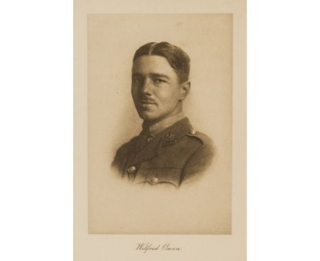 Owen (Wilfred) Poems, first edition, portrait frontispiece, tissue-guard, usual browning to tissue-guard and title, some scat