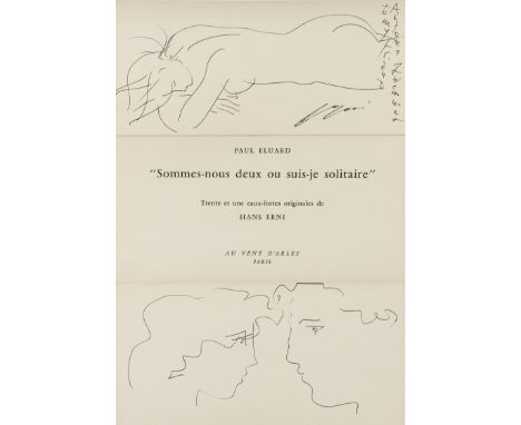 Erni (Hans).- Eluard (Paul) "Sommes-nous deux ou suis-je solitaire", number 52 of 135 copies, signed by the artist with sketc