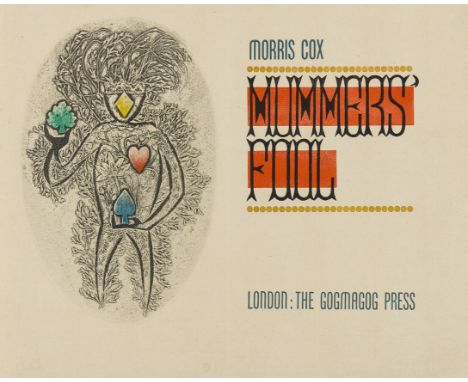 Gogmagog Press.- Cox (Morris) Mummers' Fool, loose sheets of title and text (several duplicates), printed in black and colour
