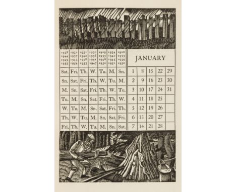 Golden Cockerel.- Ravilious (Eric).- Breton (Nicholas) The Twelve Moneths, one of 500 copies, wood-engraved illustrations and