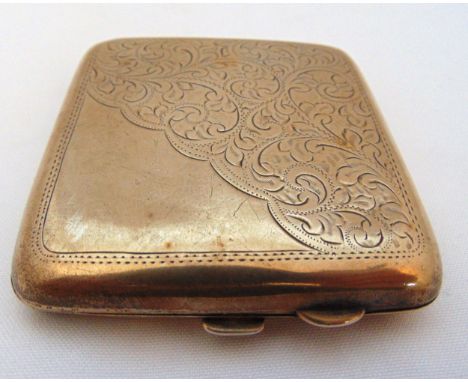 A hallmarked silver cigarette case, approx total weight 115g