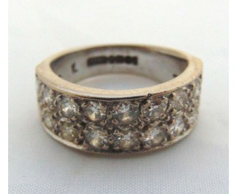 18ct white gold and diamond half eternity ring, approx total weight 8.9g