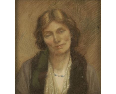 •AGATHA WALKER (1888-1980) Head and shoulders portrait of a lady, probably Lucie Zelie Durnford, pastel, 36cm x 33cm Provenan