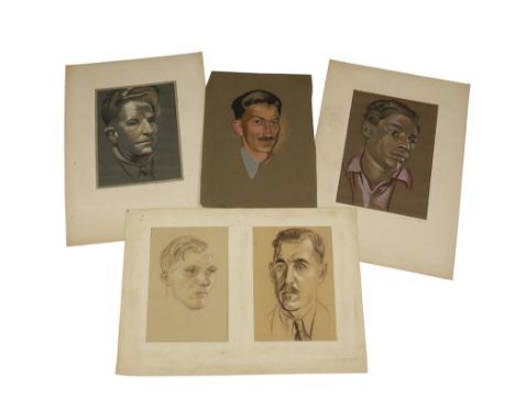 •EDWARD D'ARCY LISTER (1911-1976) A small quantity of portrait studies of gentlemen, various sizes and mediums, all unframed 