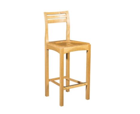 RICHARD WILLIAMS: A LIGHT OAK BAR STOOL, 42cm W x 42cm D x 105cm H Original sale value of £650 Provenance: Richard Williams C