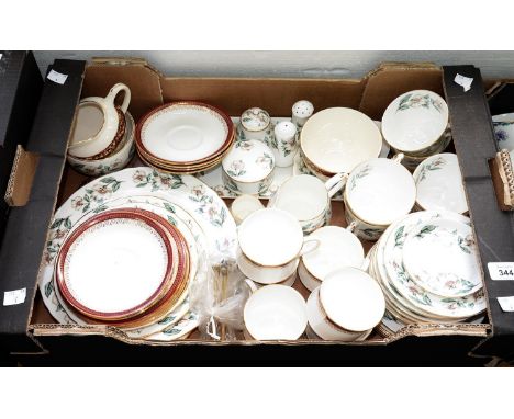 A CROWN STAFFORDSHIRE BONE CHINA FLORAL TEA SERVICE AND A PARAGON HOLYROOD TEA SERVICE  Good condition