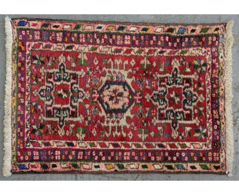 A RUG, 65 X 84CM  Good condition, requiring a light clean