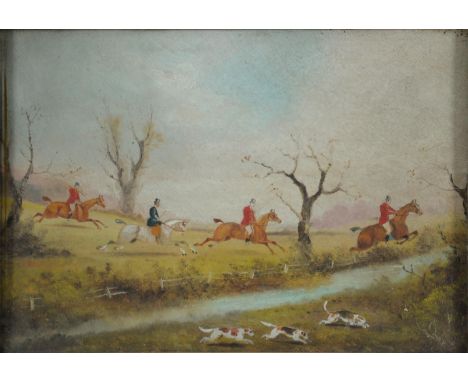 PHILIP HINCHEMAN RIDEOUT, HUNTING SCENES, A PAIR, BOTH SIGNED, ONE DATED 1890, OIL ON BOARD, 23.5 X 33.5CM  Both somewhat dir