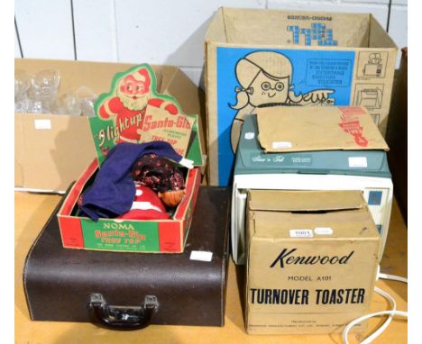 Noma Santa-Glo tree ornament, Imperial companion typewriter (cased), vintage Kenwood toaster (boxed), and a child's ''Show 'n