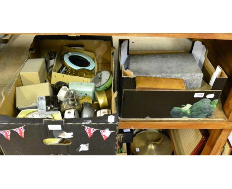 A quantity of clock parts, glasses, watch parts, Dutch style wall clock, modern cuckoo clock etc (in eight boxes)