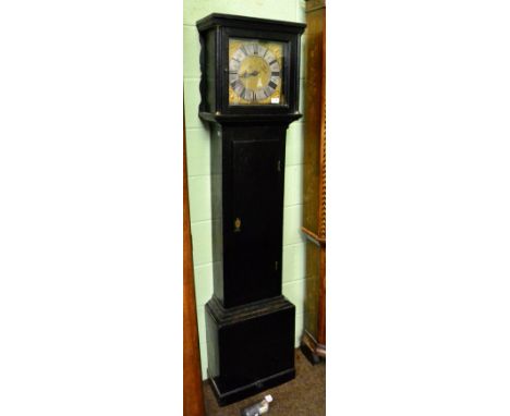 An ebonised thirty hour longcase clock, dial signed William Gunn, Wallingford, (possibly later case) 