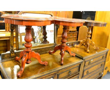 Three Italian marquetry wine tables 