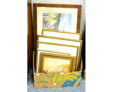 Colin Hunter, seascape, watercolour; Salter, seascape, watercolour; Mouncey, watercolour of Newcastle and others  
