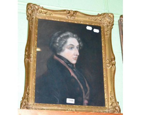 Gilt framed pastel portrait of an 18th century gentleman