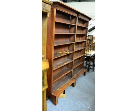 A 19th century mahogany and pine bookcases on bracket feet 