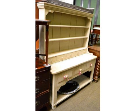 A Victorian dresser, Artisan French finish and a small vintage style mirror 