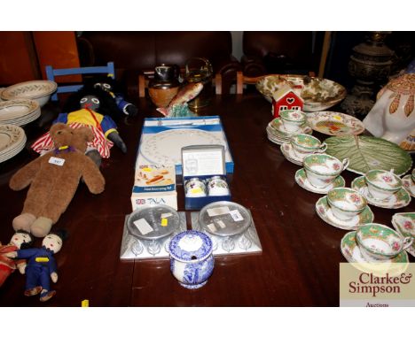 A collection of various items to include a Royal Worcester cake plate and slice, a brass watering can, a Doulton baluster jug
