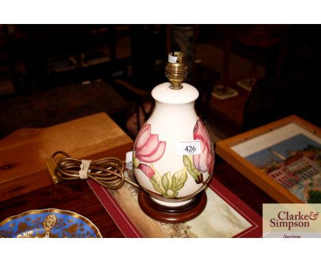 A Moorcroft baluster table lamp