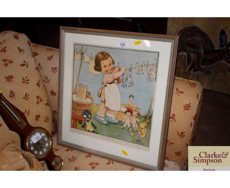 A Mable Lucie Attwell coloured print "A Dolly's Washing Day" 