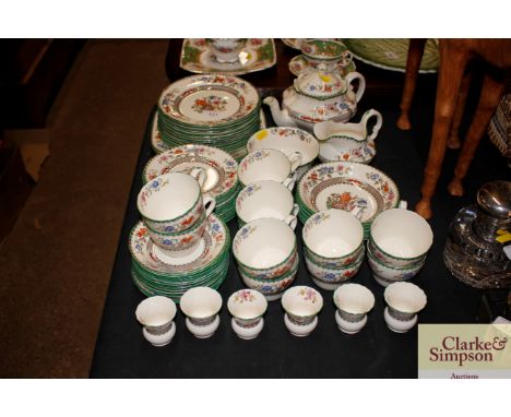 A quantity of Copeland Spode "Chinese Rose" patterned breakfast ware