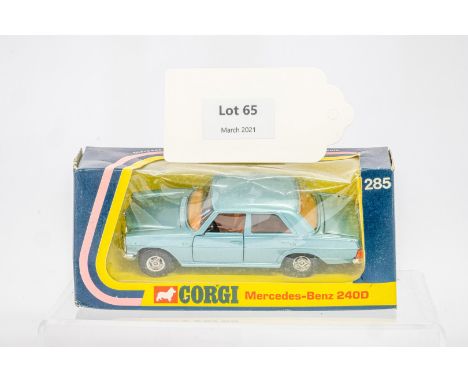 Manufacturer  - Corgi | Description - Mercedes-Bens 240D | Stock Code - 285 | Notes - Original Box| Scale - 1:36 | Certificat