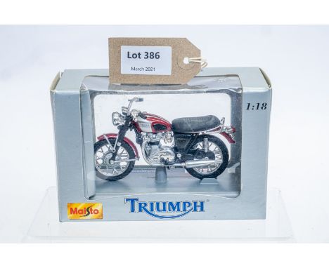 Manufacturer  - Maisto | Description - Triumph T120 Bonneville | Stock Code - 39345 | Notes - None| Scale - 1:18 | Certificat