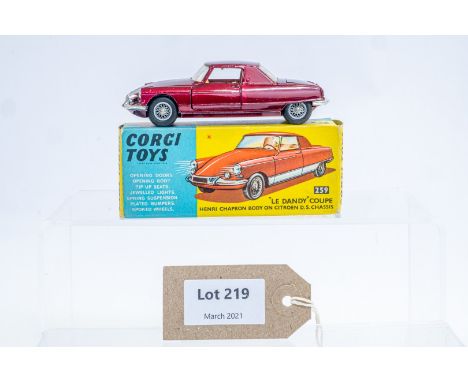 Manufacturer  - Corgi | Description - Citroen Le Dandy Coupé | Stock Code - 259 | Notes - Original Box| Scale - 1:43 | Certif