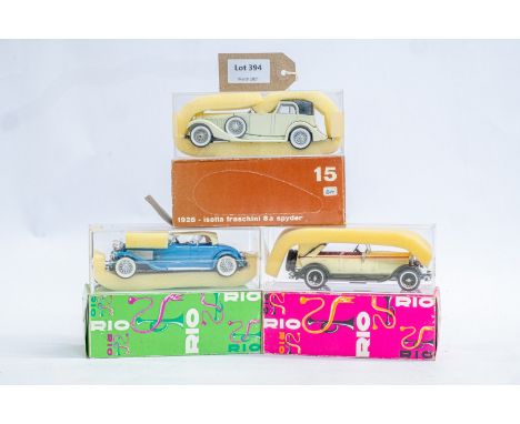 Manufacturer  - Rio | Description - 3 Assorted Boxed Models | Stock Code - N/A | Notes - None| Scale - 1:43 | Certificate - N