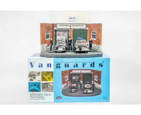 Manufacturer  - Vanguards | Description - MGA Open Top &amp; Ford Zephyr Annual Inspection Diorama | Stock Code - PD2002 | No